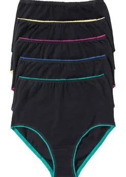 bonprix bonprix Braguita de talle alto (5 unidades) Negro multicolor Outlet