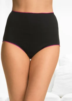 bonprix bonprix Braguita de talle alto (5 unidades) Negro multicolor Outlet
