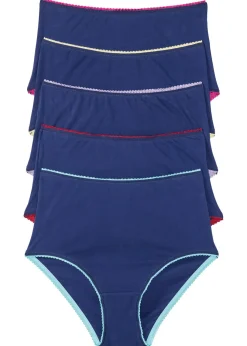 bonprix bonprix Braguita de talle alto (5 unidades) Azul-multicolor Discount