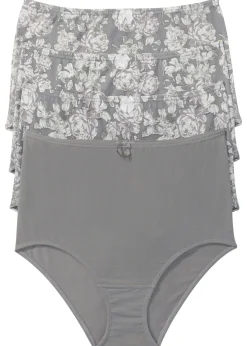 bonprix bonprix Braguita de talle alto (4 unidades) Estampado en gris New