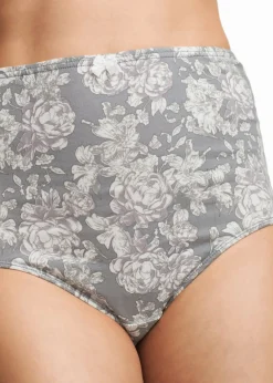 bonprix bonprix Braguita de talle alto (4 unidades) Estampado en gris New
