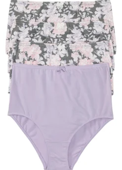bonprix bonprix Braguita de talle alto (4 unidades) Lila estampado Outlet