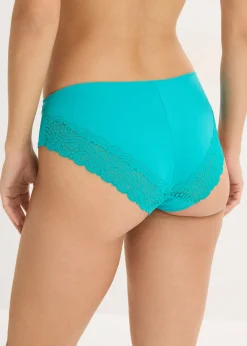 bonprix bonprix Braguita hipster con encaje (4 unidades) negro-esmeralda-granito Best