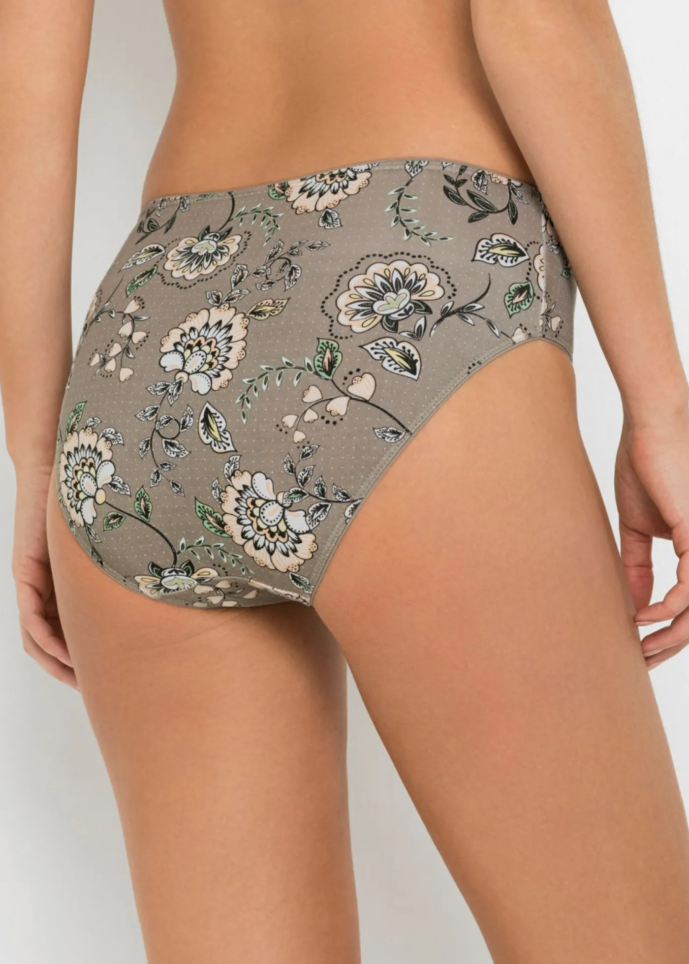 bonprix bonprix Braguita maxi (4 unidades) Marrón grisáceo con patrón paisley-coral claro Best