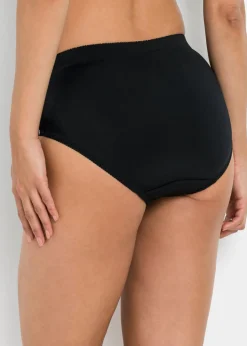 bonprix bonprix Braguita moldeadora con bordado (2 piezas) Negro + negro + blanco New