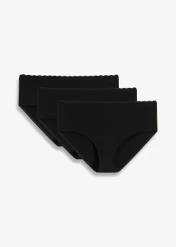 bonprix bonprix Braguita premamá con algodón orgánico y encaje (3 unidades) Negro Online