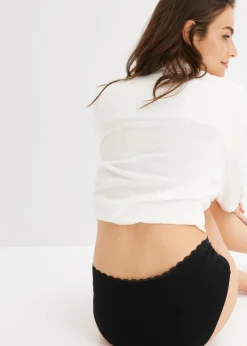 bonprix bonprix Braguita premamá con algodón orgánico y encaje (3 unidades) Negro Online