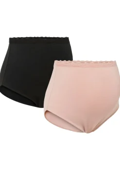bonprix bonprix Braguita premamá de algodón orgánico (2 unidades) Negro-rosa vintage Outlet
