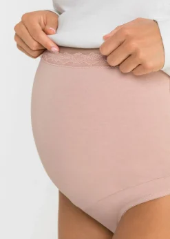 bonprix bonprix Braguita premamá de algodón orgánico (2 unidades) Negro-rosa vintage Outlet