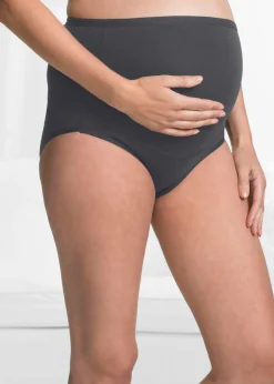 bonprix bonprix Braguita premamá de algodón orgánico (2 unidades) Gris guijarro + antracita Discount