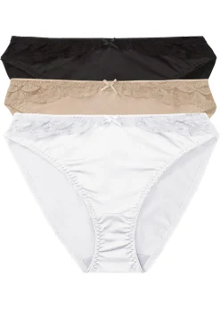bonprix bonprix Braguitas (3 unidades) negro - blanco - piel Outlet