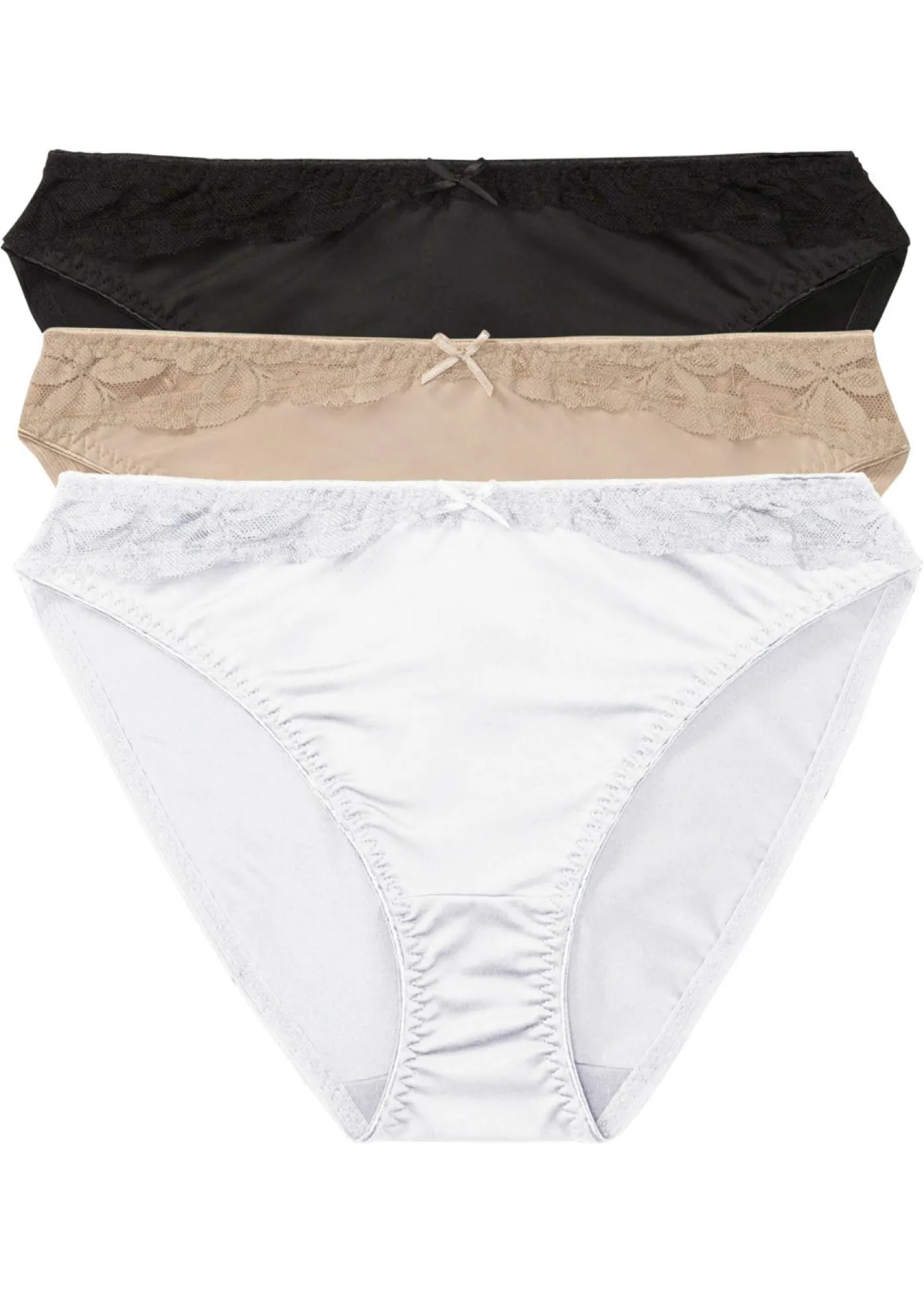bonprix bonprix Braguitas (3 unidades) negro - blanco - piel Outlet