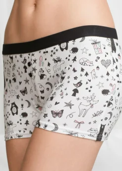 bonprix bonprix Braguitas bóxer de mujer (4 unidades) Negro-blanco estampado Discount