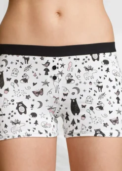 bonprix bonprix Braguitas bóxer de mujer (4 unidades) Negro-blanco estampado Discount