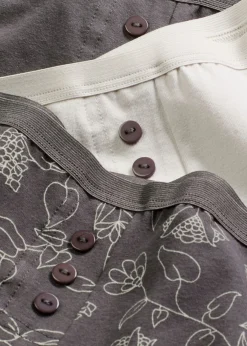 bonprix bonprix Braguitas bóxer largas de mujer (4 unidades) Gris estampado New