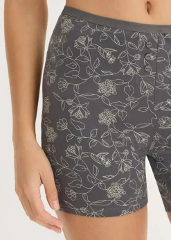 bonprix bonprix Braguitas bóxer largas de mujer (4 unidades) Gris estampado New