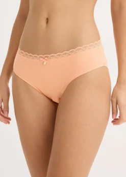 bonprix bonprix Braguitas con encaje (5 unidades) negro-marrón oscuro-verde petróleo-papaya suave Sale