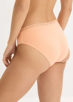 bonprix bonprix Braguitas con encaje (5 unidades) negro-marrón oscuro-verde petróleo-papaya suave Sale