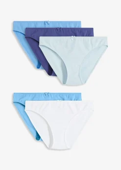 bonprix bonprix Braguitas de algodón orgánico (5 unidades) azul pacífico oscuro+azul provenzal+azul pálido Best