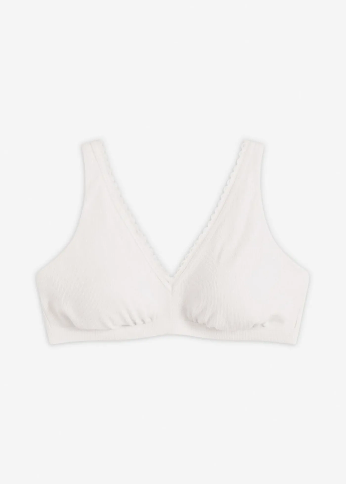 bonprix bonprix Bralette acolchado sin aros de canalé con algodón orgánico Blanco