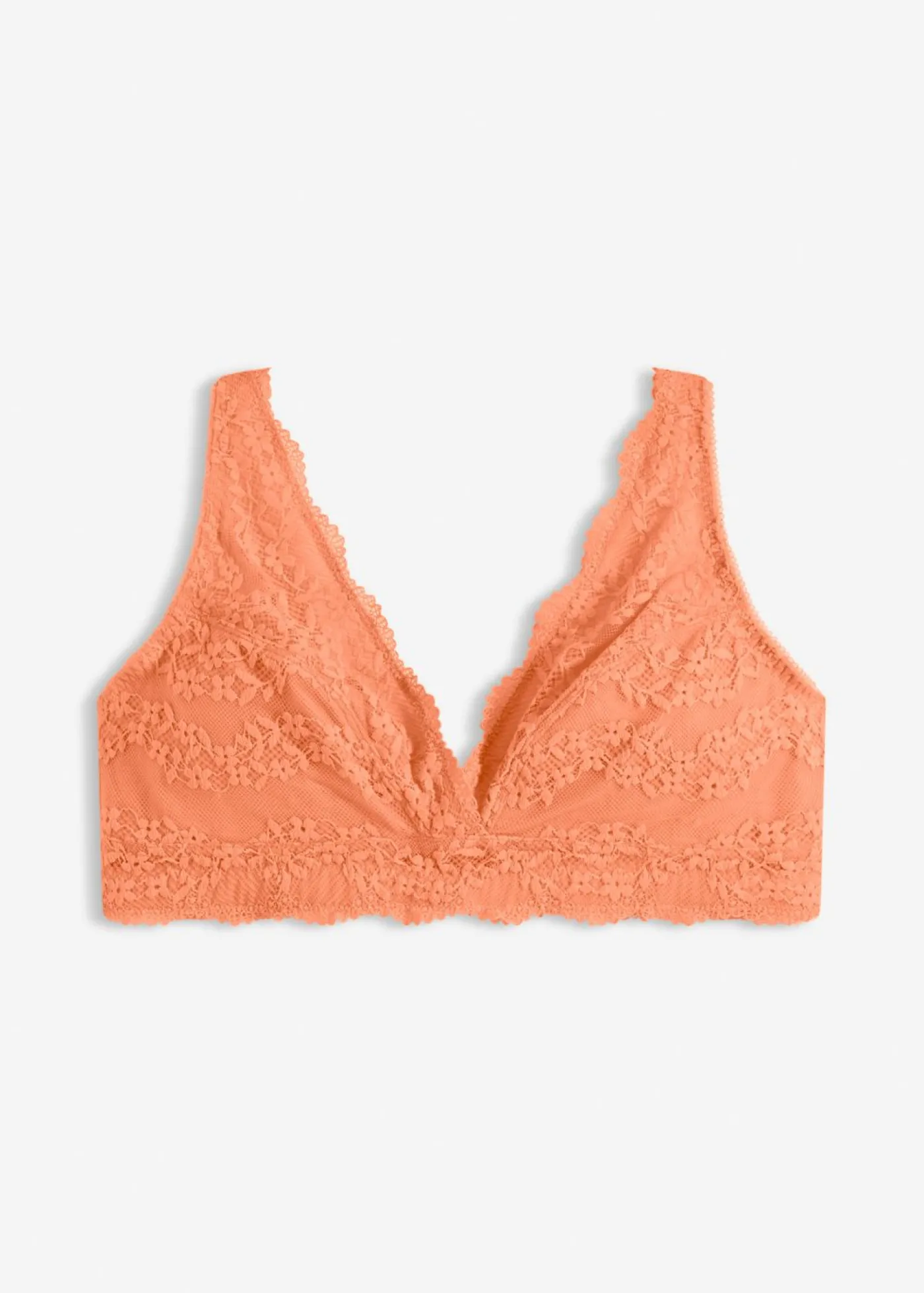 bonprix bonprix Bralette cómodo con algodón orgánico suave y encaje papaya suave Clearance