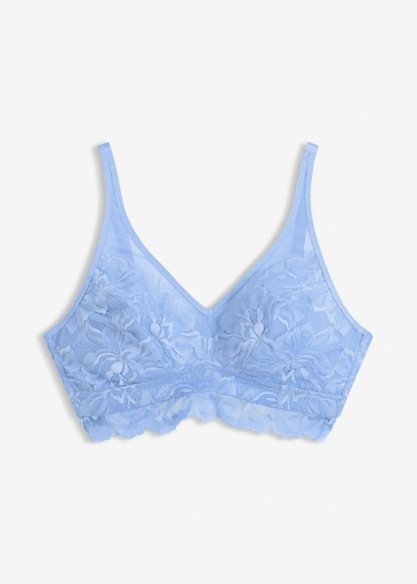 bonprix bonprix Bralette con encaje de flores y malla azul provenzal Sale
