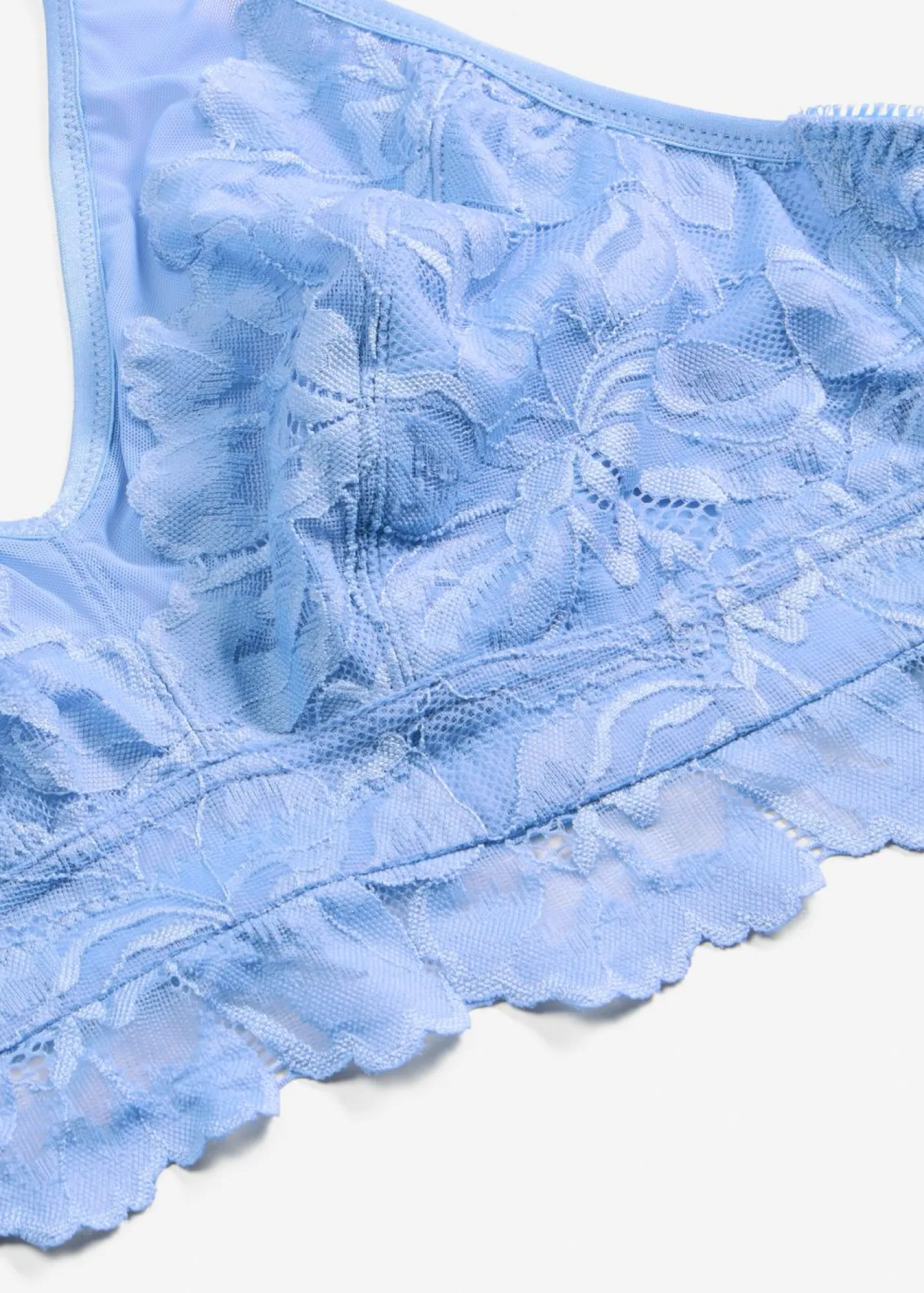 bonprix bonprix Bralette con encaje de flores y malla azul provenzal Sale