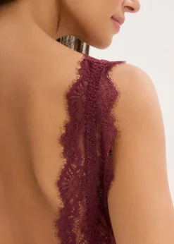 bonprix bonprix Bralette de encaje delicado rojo avellana
