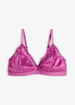bonprix bonprix Bralette de material brillante Fucsia oscuro Best