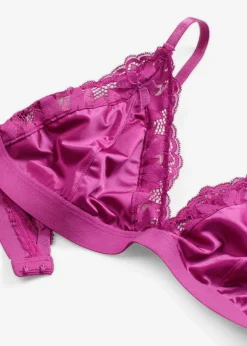 bonprix bonprix Bralette de material brillante Fucsia oscuro Best