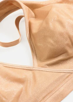 bonprix bonprix Bralette de material brillante Marrón claro Hot