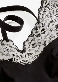 bonprix bonprix Bralette Feel Comfort con corte láser Negro-blanco lana Hot