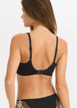 bonprix bonprix Bralette Feel Comfort con corte láser Negro-blanco lana Hot