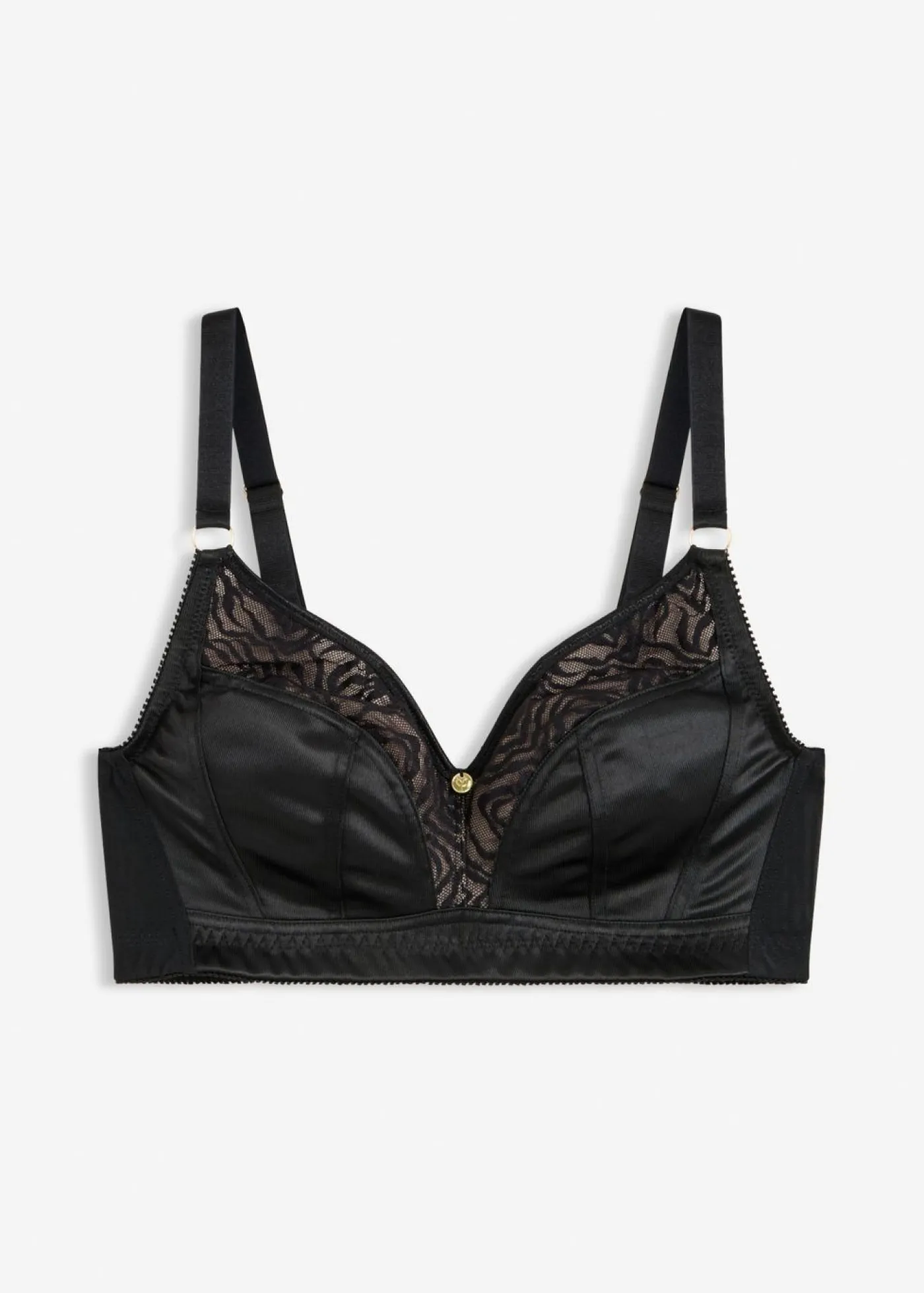 bonprix bonprix Bralette sin aros con encaje delicado Negro Discount