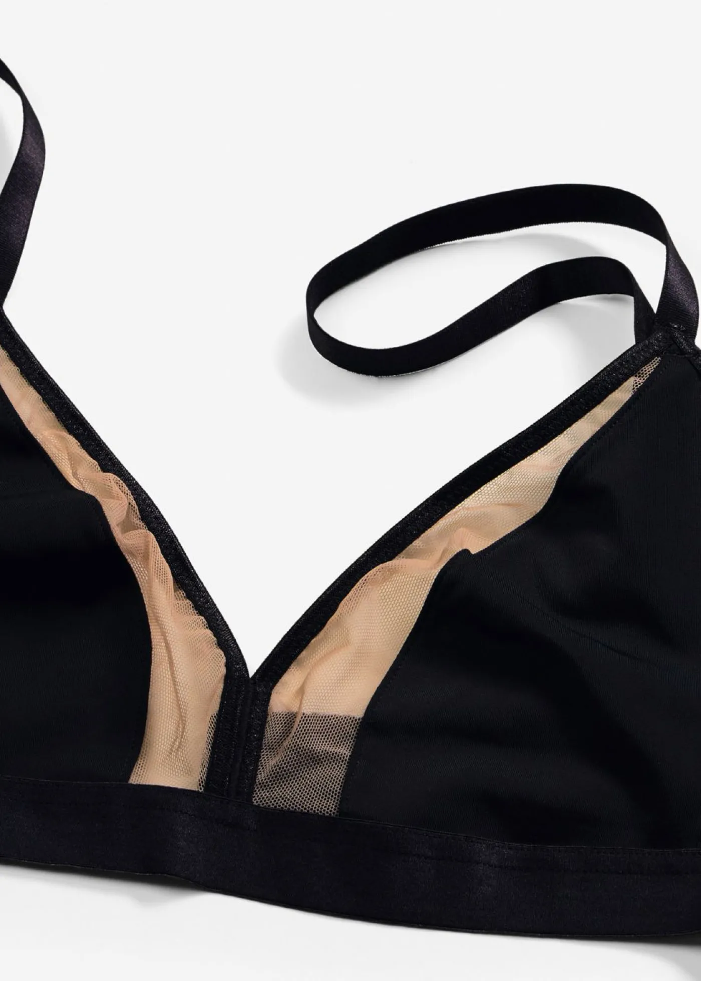bonprix bonprix Bralette sin aros con insertos transparentes negro-marrón claro Outlet