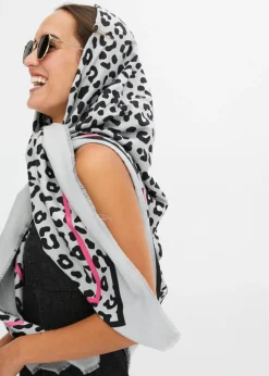 bonprix bonprix Bufanda estampado leo gris/negro Best