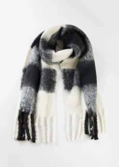 bonprix bonprix Bufanda Negro-blanco lana de cuadros Best