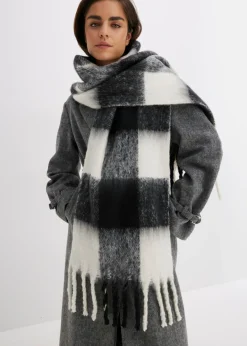 bonprix bonprix Bufanda Negro-blanco lana de cuadros Best
