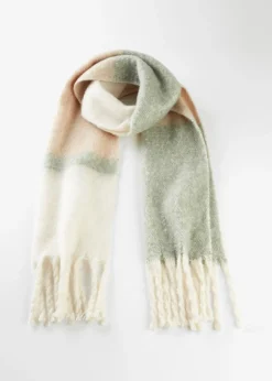 bonprix bonprix Bufanda beige-sésamo-musgo con rayas Best