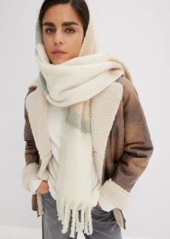 bonprix bonprix Bufanda beige-sésamo-musgo con rayas Best
