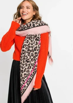 bonprix bonprix Bufanda Rosa con estampado de leopardo New