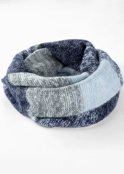 bonprix bonprix Bufanda bucle Azul empolvado-azul oscuro-blanco lana Hot