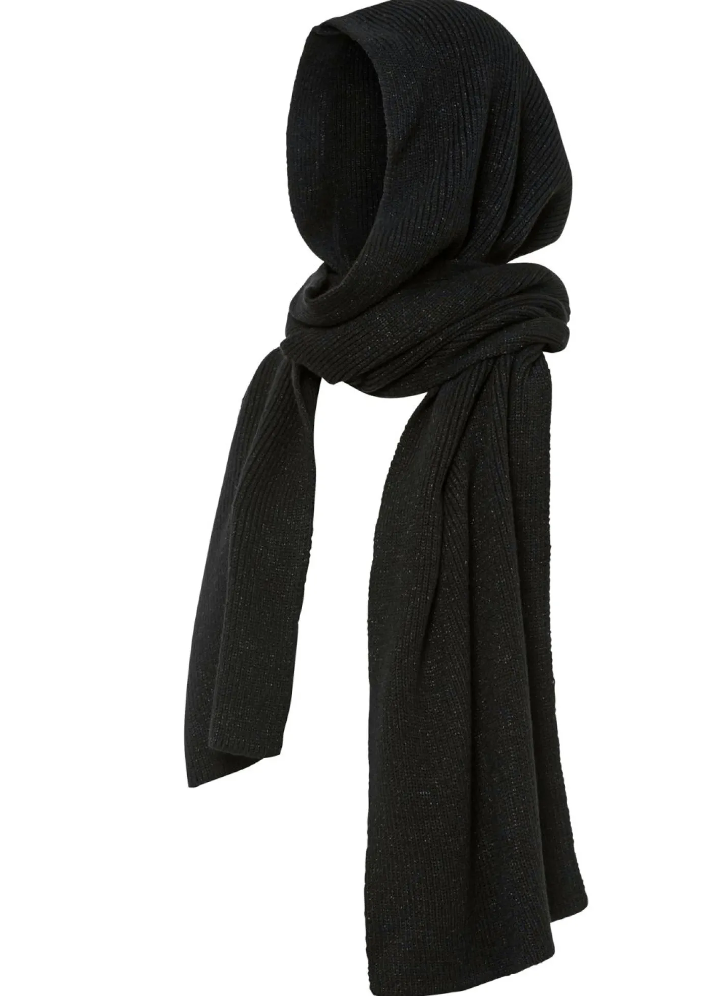 bonprix bonprix Bufanda con capucha con efecto brillante Negro Discount