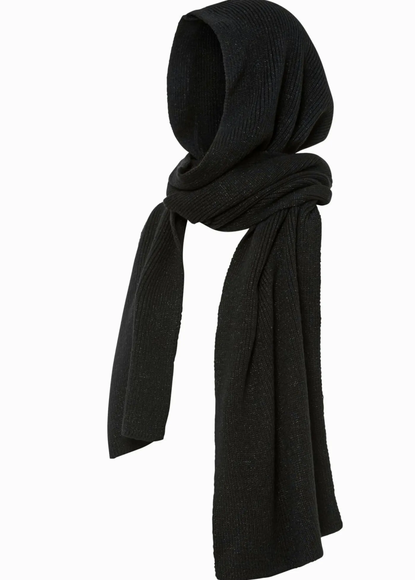bonprix bonprix Bufanda con capucha con efecto brillante Negro Discount