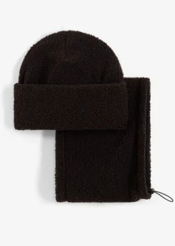 bonprix bonprix Bufanda y gorro (2 piezas) Negro Clearance