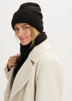 bonprix bonprix Bufanda y gorro (2 piezas) Negro Clearance