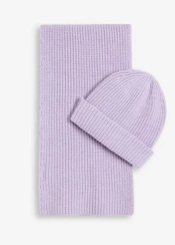 bonprix bonprix Bufanda y gorro (conjunto de 2 piezas) lila pastel