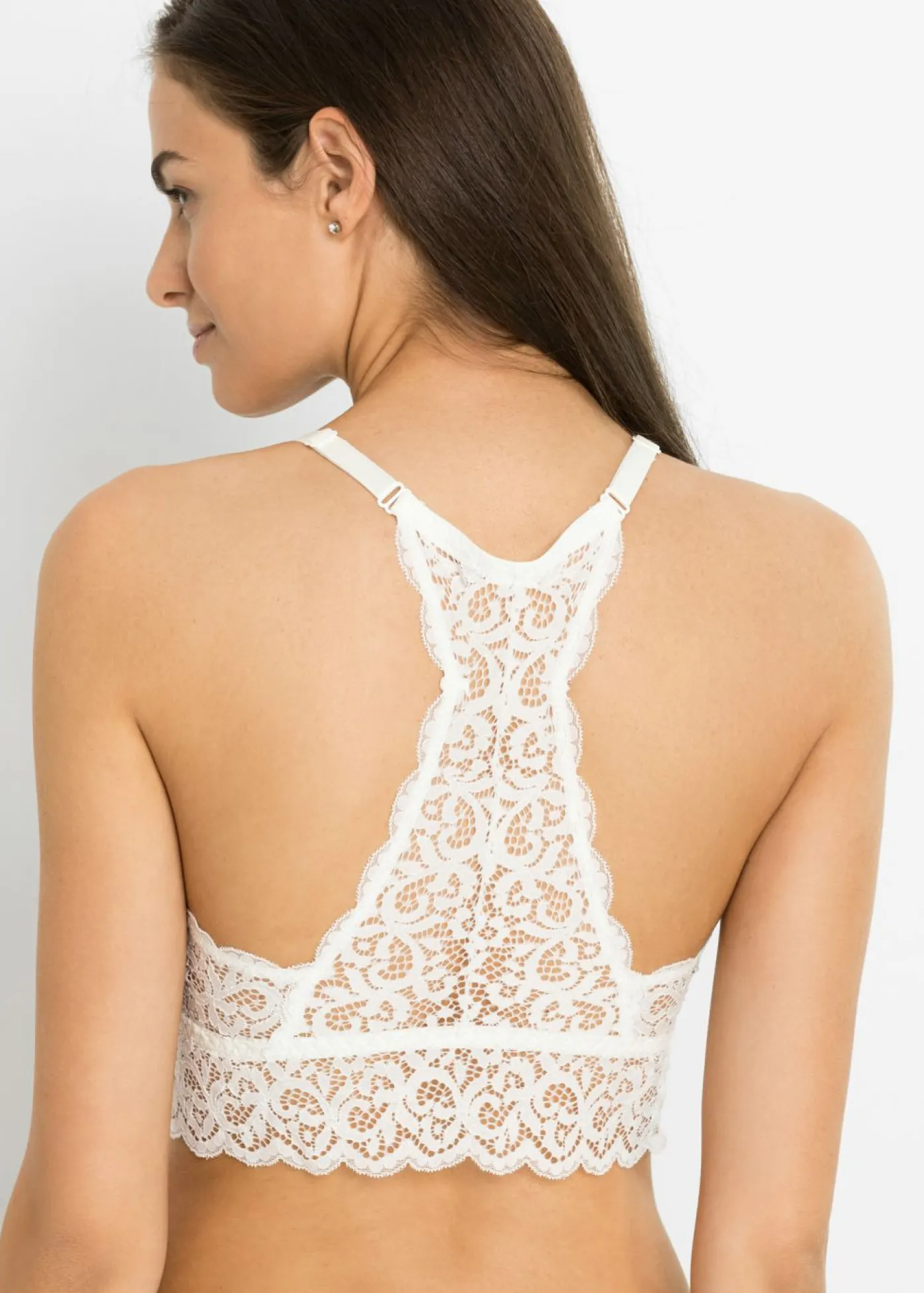 bonprix bonprix Bustier con encaje elástico Blanco Online