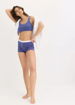 bonprix bonprix Bustier de algodón orgánico (3 unidades) Azul pacífico oscuro + negro + blanco Online