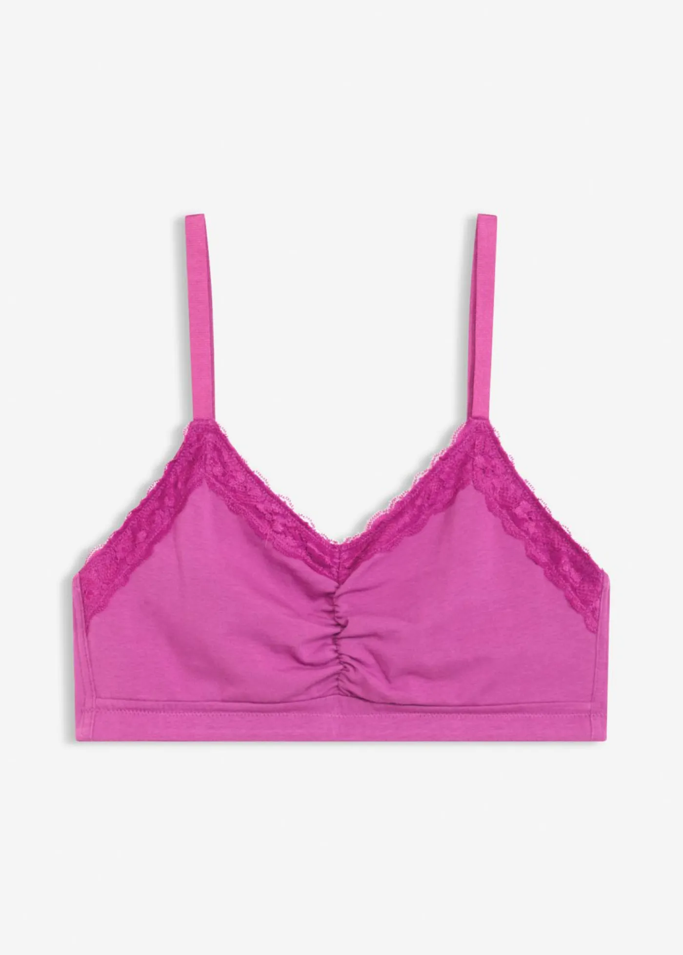 bonprix bonprix Bustier de algodón orgánico y encaje Fucsia oscuro New